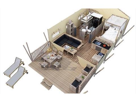 TENTE TOILE ET BOIS 5 personnes - Bintulu