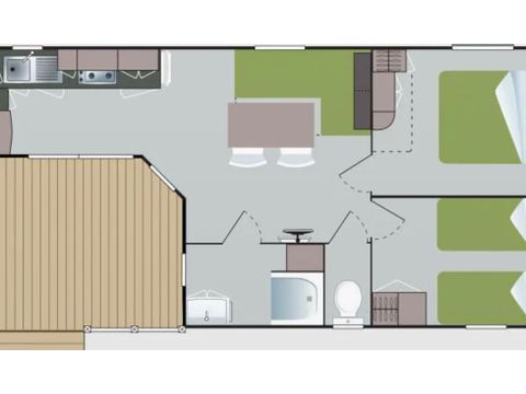 Mobilhome 5/6 personnes - Soléo 30m² - Climatisé