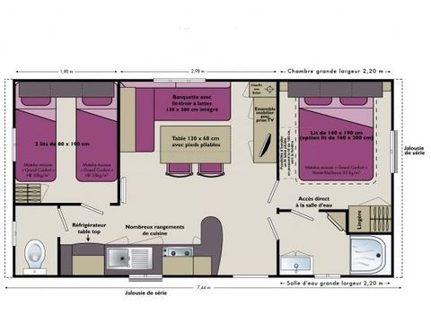 Mobilhome 4/5 personnes - Cottage 28m²