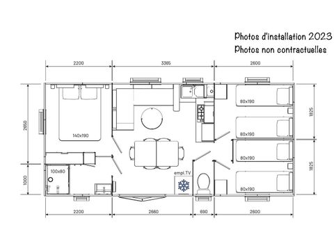 MOBILHOME 6 personnes - New Espace 33m² Clim TV