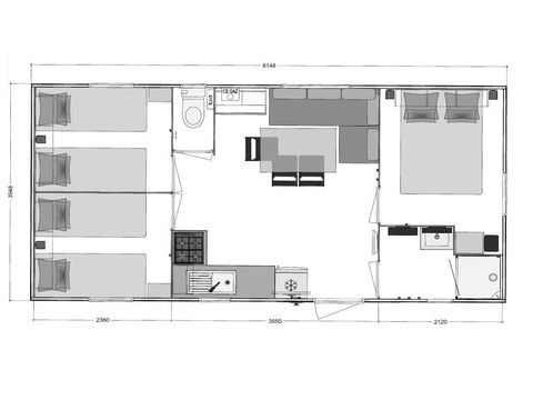 MOBILHOME 6 personnes - FAMILY BERMUDE CLIM