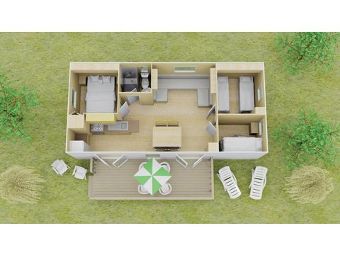 MOBILHOME 6 personnes - Comfort | 3 Ch. | 6 Pers. | Terrasse surélevée