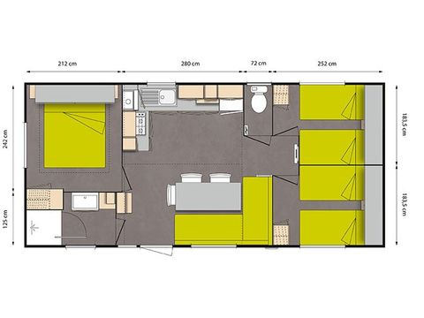 MOBILHOME 6 personnes - Espace confort 32m² - Clim - TV -LV