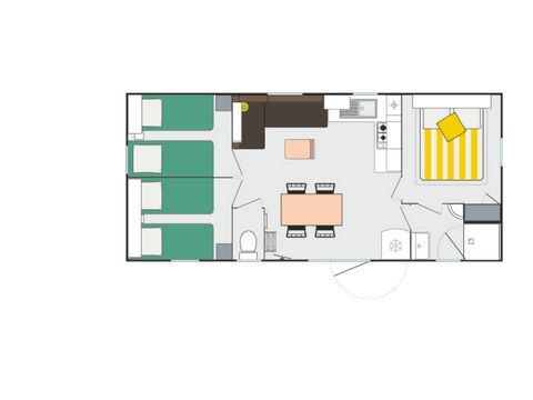 MOBILHOME 6 personnes - Ciela Privilège - 3 chambres - barbecue