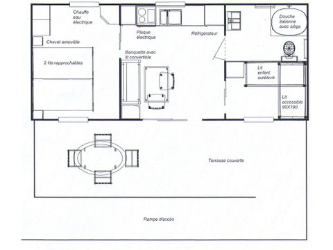 Mobilhome 5 personnes - 2 chambres CONFORT PMR