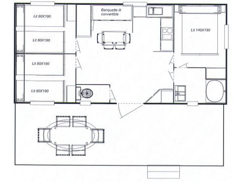 Mobilhome 7 personnes - 3 chambres CAMPING
