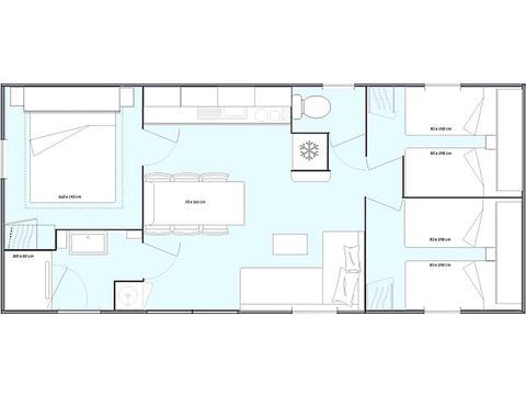 MOBILHOME 6 personnes - Premium 3 Chambres
