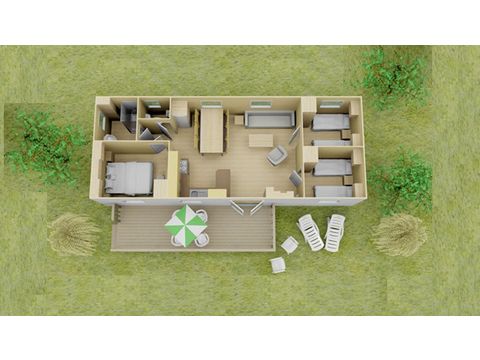 MOBILHOME 6 personnes - Comfort | 3 Ch. | 6 Pers. | Terrasse surélevée | Clim.