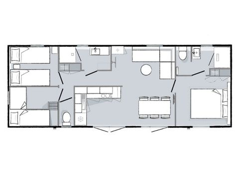 MOBILHOME 6 personnes -  Mahana 3 chambres 2sdb 40m²