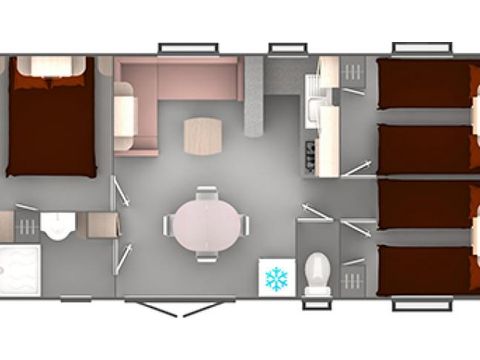 MOBILHOME 6 personnes - 3 chambres