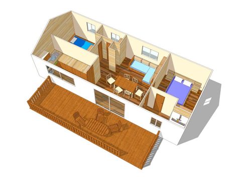 Mobilhome 6 personnes - Mobil-home | Comfort XL | 2 Ch. | 4/6 Pers. | Terrasse surélevée | Clim.