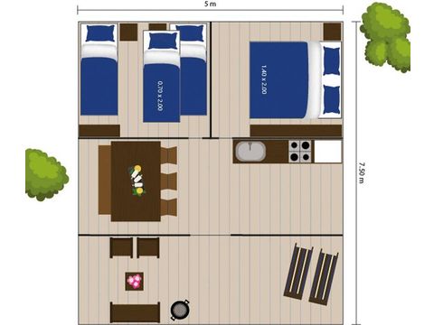 TENTE TOILE ET BOIS 5 personnes - Luxury safari tent