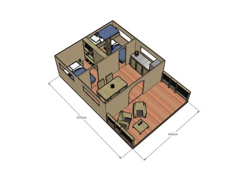 TENTE TOILE ET BOIS 5 personnes - Safari tent Comfort
