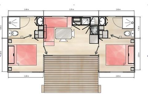 MOBILHOME 4 personnes - VIOLETTE