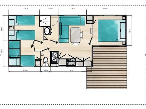 MOBILHOME 6 personnes - JONQUILLE