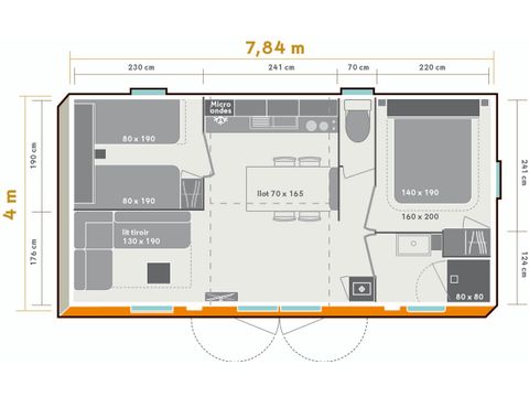 MOBILHOME 4 personnes - Ciela Confort - 2 chambres