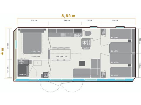 MOBILHOME 6 personnes - Ciela Confort - 3 chambres