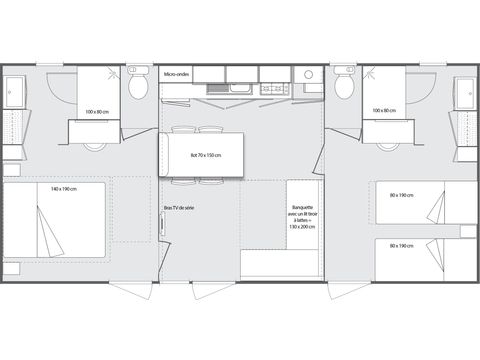 MOBILHOME 4 personnes - Ciela Prestige SPA - 2 chambres dont 1 suite parentale - draps, serviettes et barbec...
