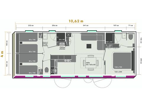 MOBILHOME 6 personnes - Prestige SPA - 3 chambres dont 1 suite parentale - draps, serviettes et plancha