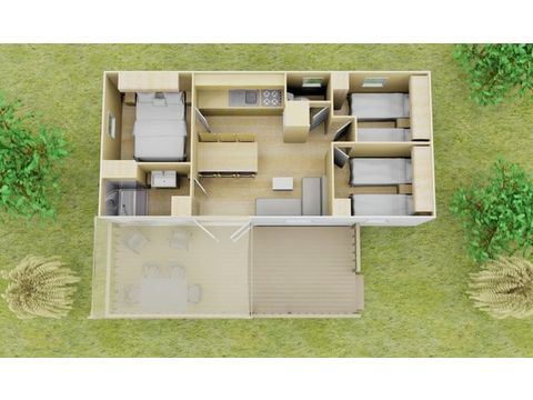 MOBILHOME 6 personnes - Classic XL | 3 Ch. | 6 Pers. | Terrasse surélevée | Clim.