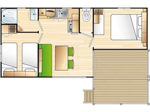 MOBILHOME 4 personnes - Mobil home Bambou