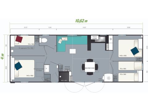MOBILHOME 8 personnes - Smala (max 4 adultes)