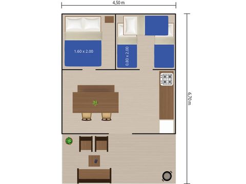 Tente en toile et en bois 5 personnes - Tente Safari Confort