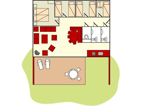 BUNGALOW 8 personnes - Confort de la cabine