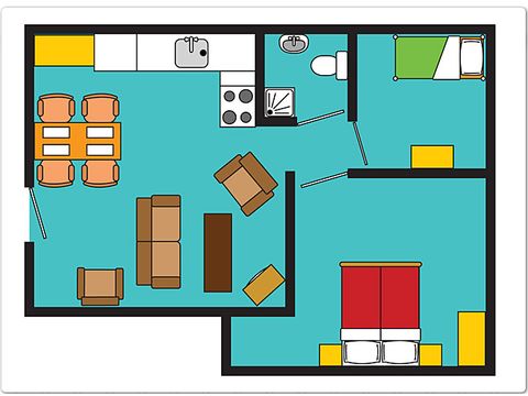 BUNGALOW 2 personnes - Maison de campagne avec véranda
