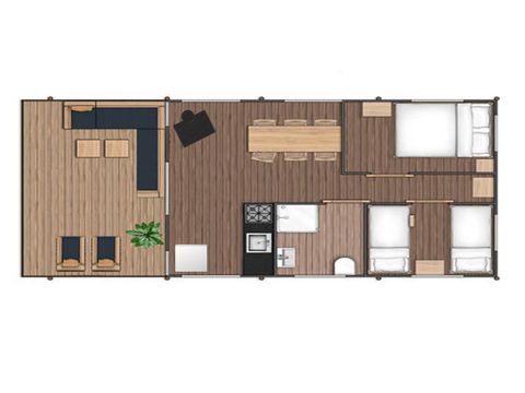 Tente en toile et en bois 5 personnes - Confort