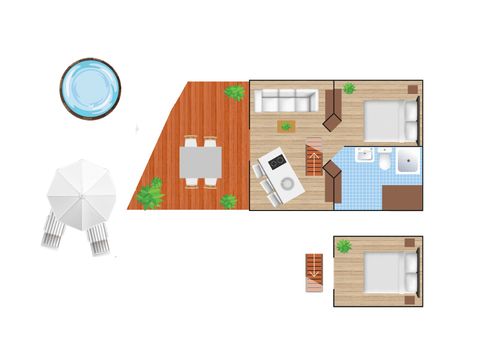 TENTE 4 personnes - Cabine de luxe avec bain à remous