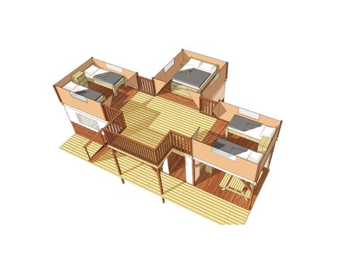 Tente en toile et en bois 6 personnes - Air Dreamer 3 Deluxe