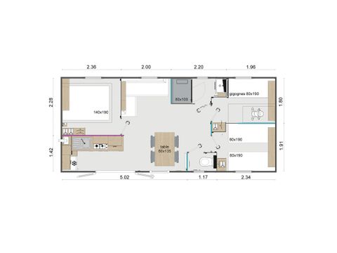 MOBILHOME 6 personnes - Supérieur 3 chambres